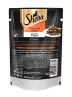 Влажный корм Sheba Pleasure для взрослых кошек, телятина и язык, ломтики в соусе, 24 шт x 85 г