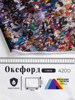 Оксфорд с принтом 1 метр №2 420 D