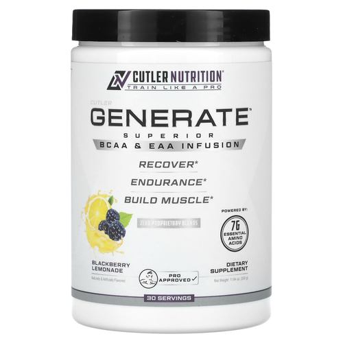 Cutler Nutrition, Generate, превосходный настой BCAA и EAA, ежевичный лимонад, 330 г (11,64 унции)