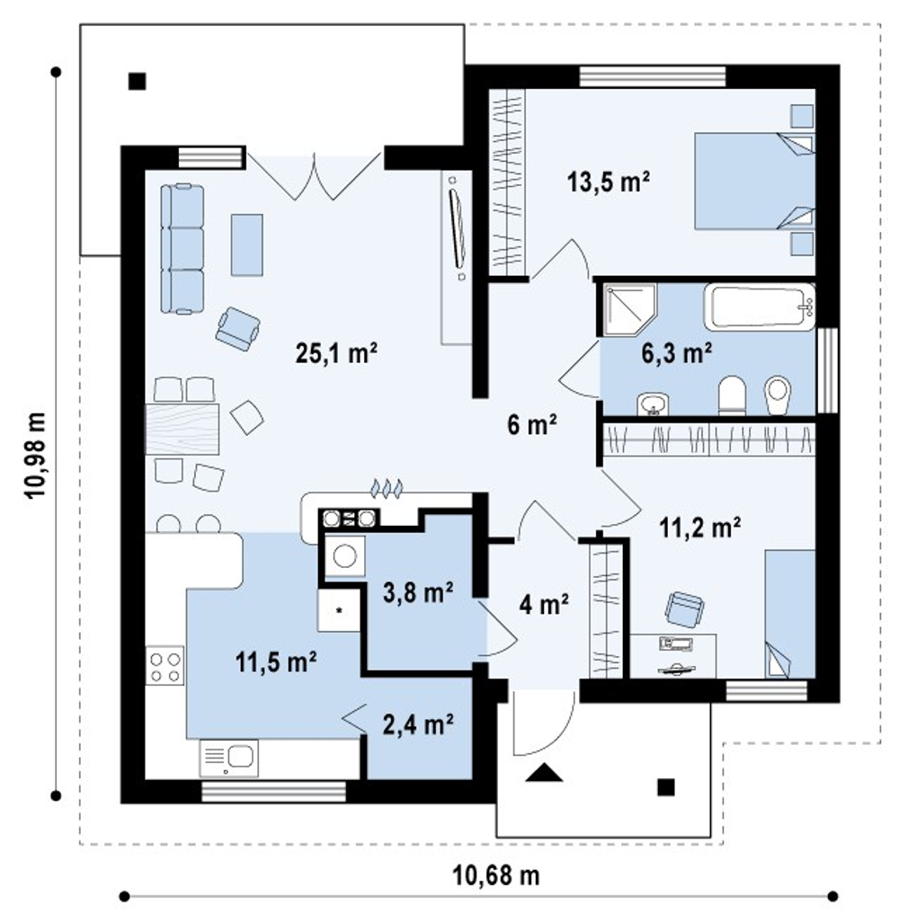 Проект Дома 84 кв. м К-73