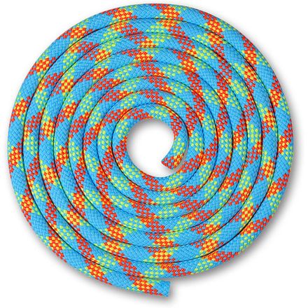 Скакалка гимнастическая INDIGO, SM-360-BCL, утяжеленная, 180г,длина 3м, шнур, голубо-кораллово-лимон