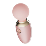 Нежно-розовый мини-массажёр 8,9см с функцией нагрева и управлением через приложение Zalo Ava Mini Wand Massager Sakura Pink