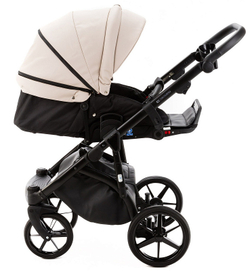 Детская коляска Adamex Nola Deluxe 2 в 1 N-SD110 (СВ.БЕЖ.КОЖА + ЧЕРН.КОЖА)