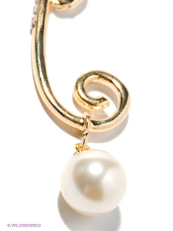 "Випа" серьги в золотом покрытии из коллекции "Жемчужная рапсодия" от Jenavi с английским замком