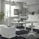 Письменный стол с регулировкой по высоте - IKEA MITTZON/МИТТЗОН ИКЕА, 160х80х62-126 см, белый
