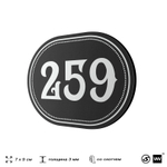 Номерок на дверь квартиры 259, для кабинета, офиса, шильдик 9 х 7 см, черный, Айдентика Технолоджи