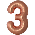 Шар фольгированный Цифра 3 101 см (Бронзовый)
