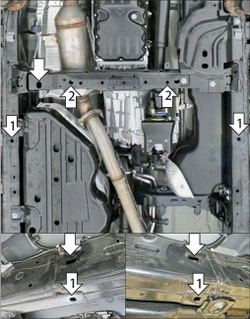 Защита алюминиевая 5 мм РК для Toyota Land Cruiser Prado 250; V=2,8D; с 2024г Motodor.32536