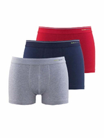 Трусы мужские боксеры Tender Cotton. Набор из 3-х штук серый мел.- темно-синий-красный