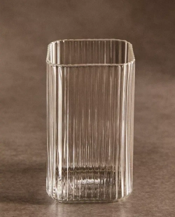 ZARA HOME СТАКАН ДЛЯ ЗУБНЫХ ЩЕТОК С РЕЛЬЕФНЫМ УЗОРОМ, ПРОЗРАЧНЫЙ
