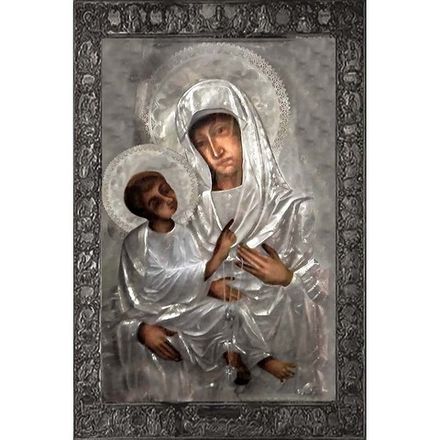 Отрочская икона Божией матери на липовой доске.