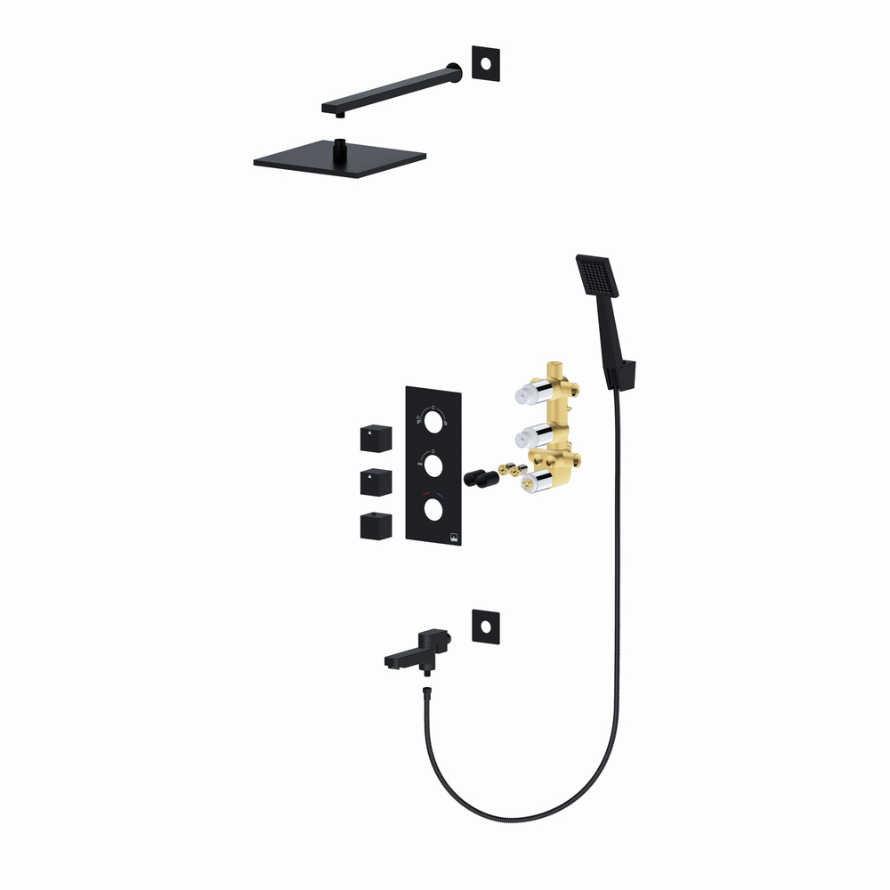 Душевая система встроенная с термостатом Tetra-Thermo SX-0199/03SM Черный