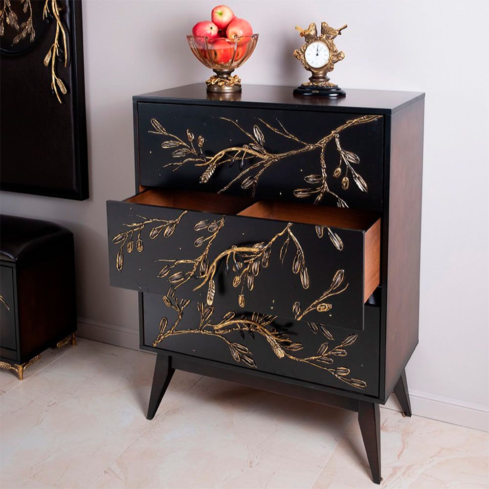 Ручка мебельная скоба Oliva Branch (Олива Бранч) правая Амбер