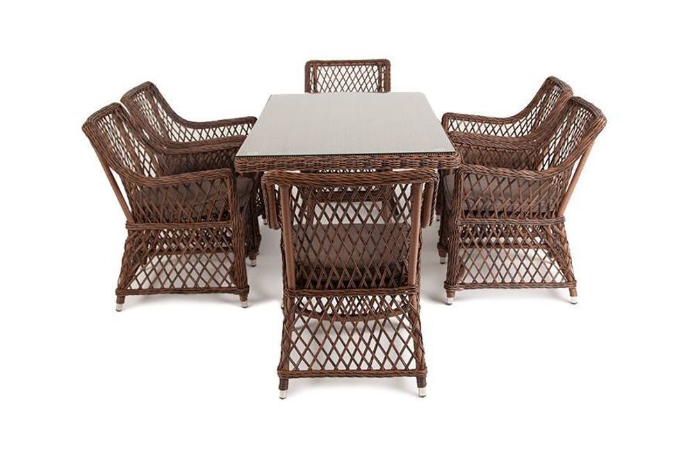 "Латте" обеденная группа плетеная, цвет коричневый