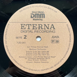 Винтажная виниловая пластинка LP Carl Philipp Emanuel Bach Бах, Kammerorchester Carl Philipp Emanuel Bach, Hartmut Haenchen Berliner Sinfonien (ГДР 1987)