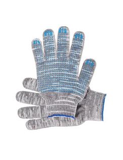 Перчатки хб, 10 класс пвх ТОЧКА 4-х нитка (графит)