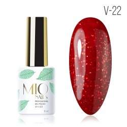 Гель-лак MIO NAILS V-22. Красный самоцвет, 8мл.