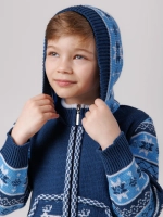 Кофта вязаная на молнии с капюшоном