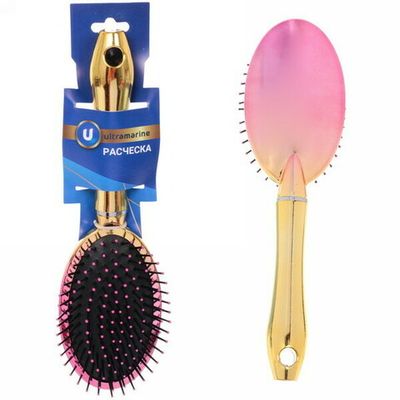 Расческа массажная «Dreams Belle», овал, цвет розовое золото, 25*7см (блистер Ultramarine)
