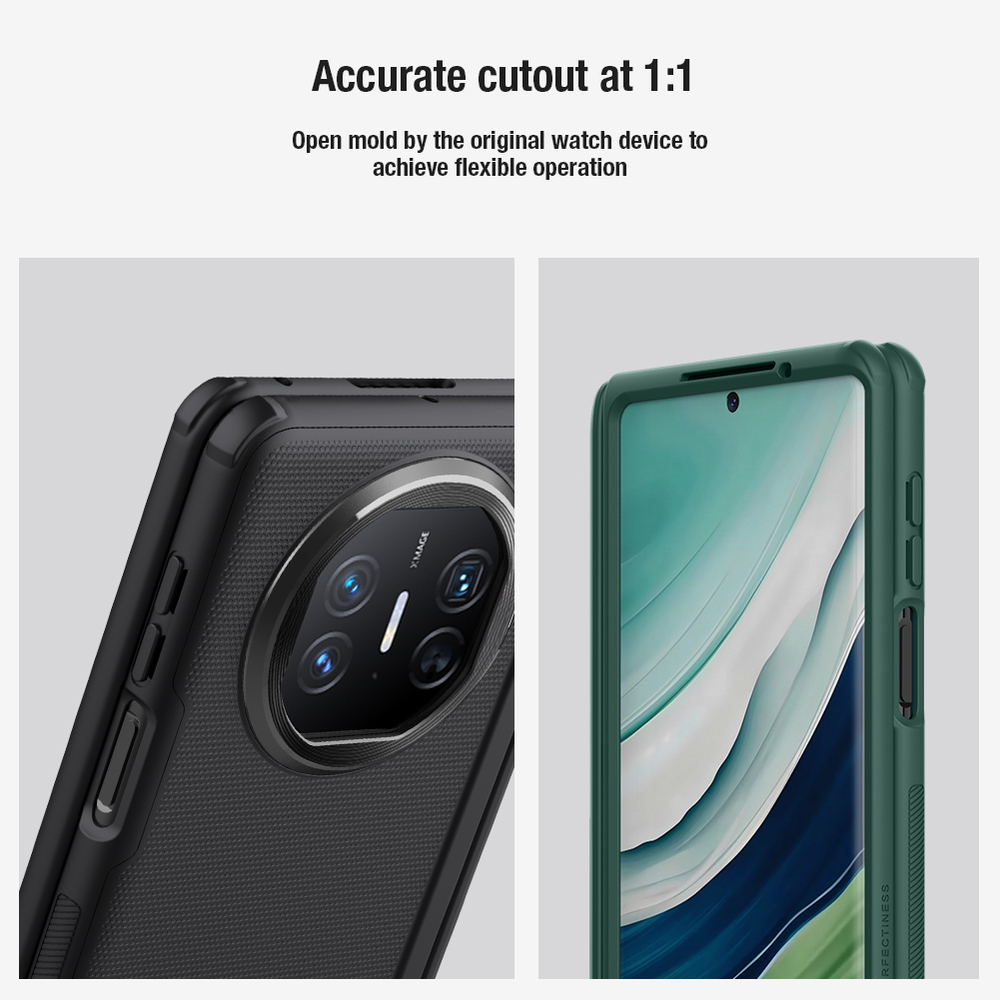 Усиленный чехол двухкомпонентный от Nillkin для смартфона Huawei Mate X5, серия Super Frosted Shield Fold (версия с подставкой)
