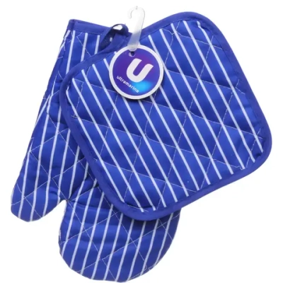 Прихватка в наборе варежкой «Патио», цвет синий