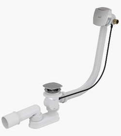 Сифон A564CRM2 для ванны с напуском воды через перелив пластик/металл