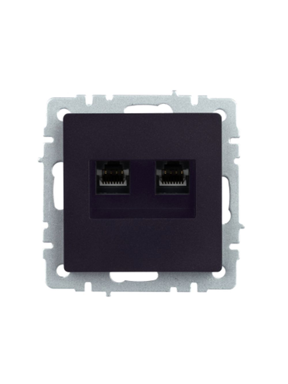 BRITE Розетка компьютерная двойная RJ45 кат.5E РК10-2-БрЧ черный IEK