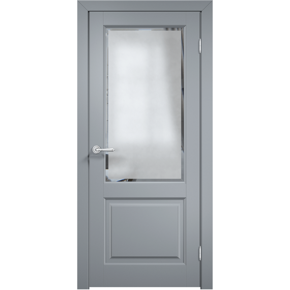 Фото межкомнатной двери эмаль Дверцов Алькамо 2 цвет серый RAL 7047 остеклённая