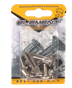 Стяжка межсекционная 8х30мм никель (4 шт) "Element 086070