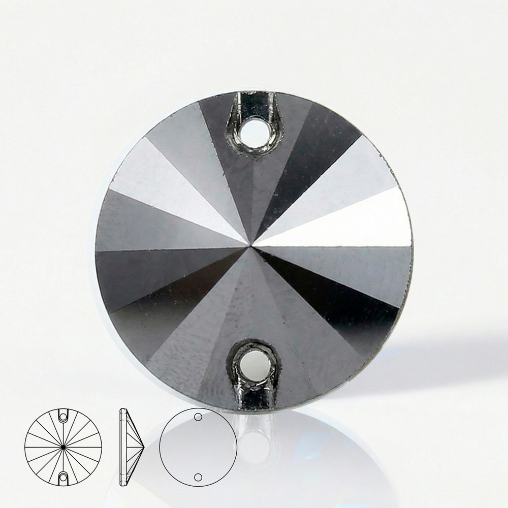 Пришивные стеклянные стразы (Hematite / Гематит) Rivoli