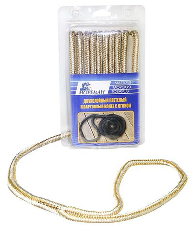 Плетеный швартовный конец, 9,5 мм x 6 м, желтый/белый (10255156)