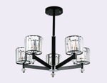 Подвесная люстра с хрусталем TR5891/5 BK/CL черный/прозрачный E14 max 40W D630*530
