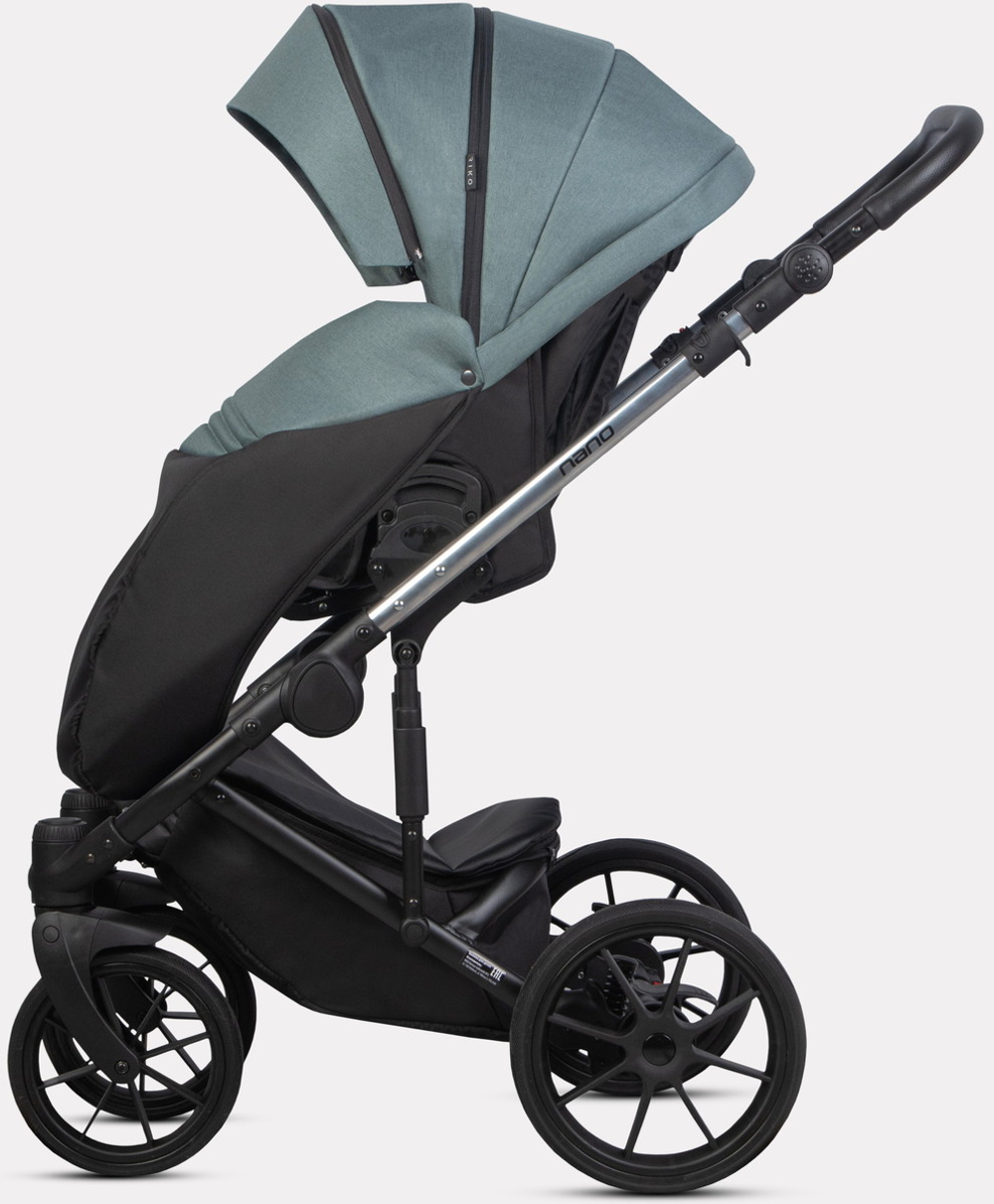 Детская коляска Riko Nano Thermo 3 в 1 с автокреслом Rant Cruise Grey 14 Dark sage (темно-зеленый)