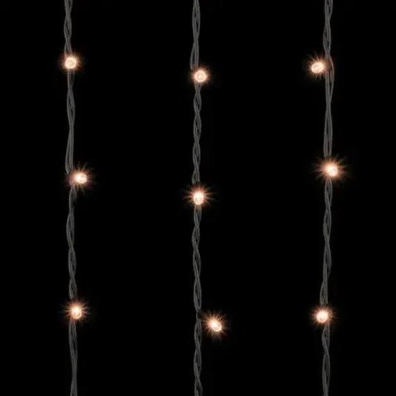 Светодиодный занавес с колпачком 2*3 м., 600 экстра теплых белых LED ламп, каучуковый черный провод, IP65, Beauty led (LL602-1-2EWW)