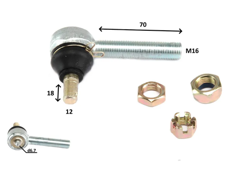Шаровая переднего рычага верхняя ATV WILD TRACK (М17х74 мм, М12х17 мм)