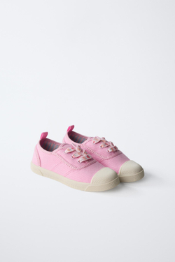 ZARA КЕДЫ ИЗ ХЛОПКА, РОЗОВЫЙ