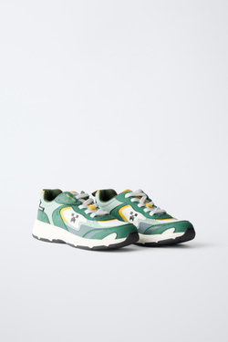 ZARA СПОРТИВНЫЕ КРОССОВКИ MINECRAFT © MOJANG AB. ™, ЗЕЛЕНЫЙ