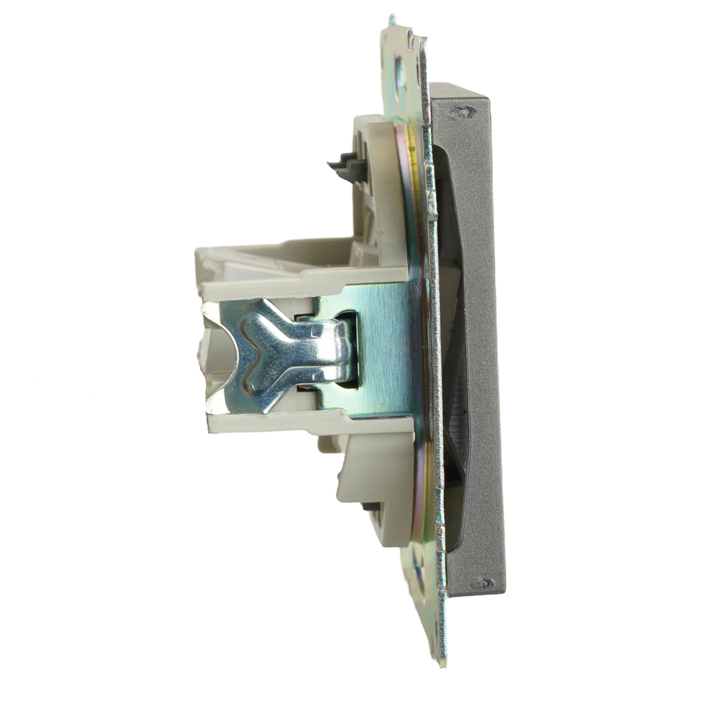 Розетка компьютерная 1-местная RJ-45 (механизм), серия Катрин, графит, GLS00-7107-06 49418