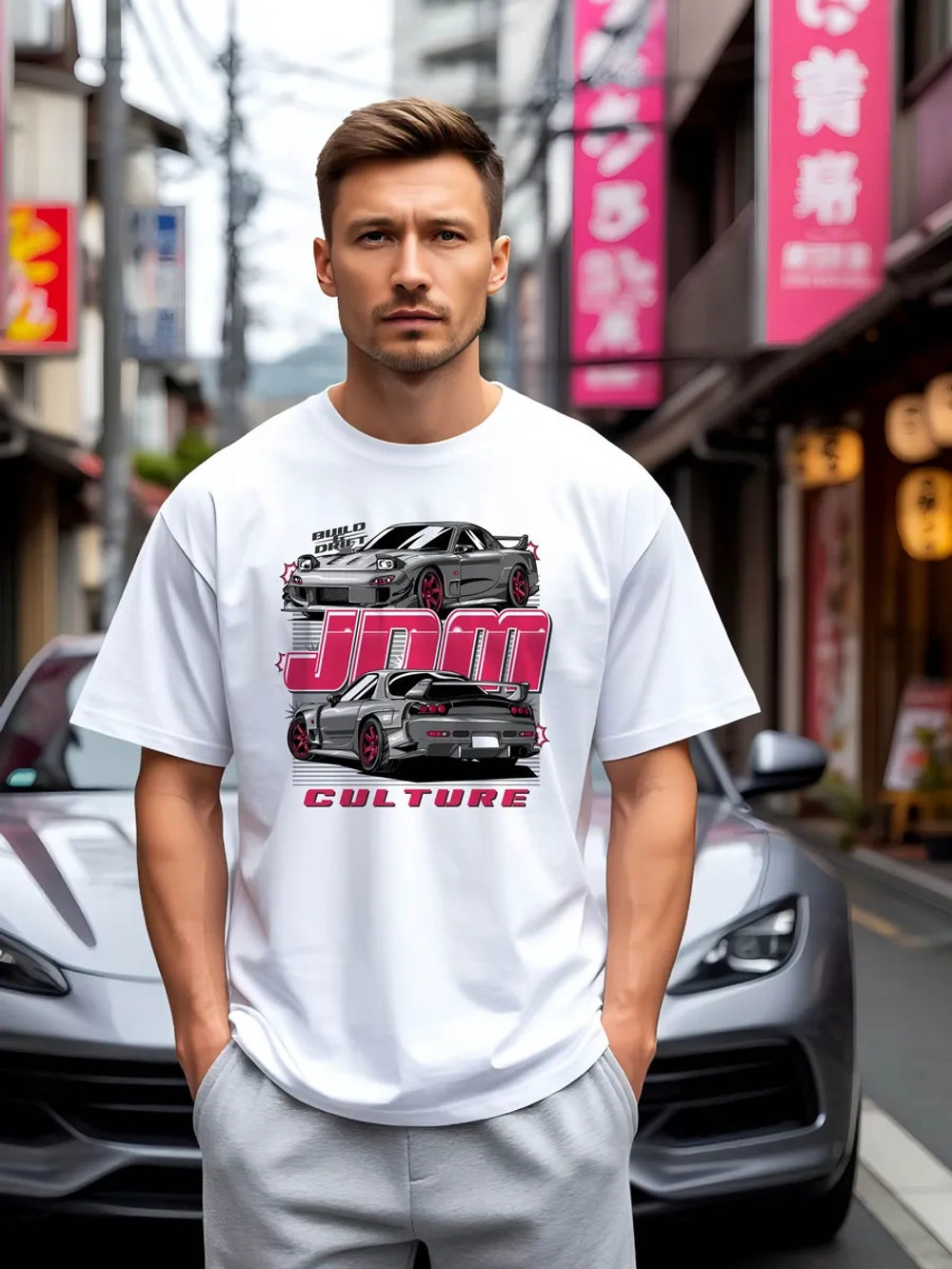 Футболка мужская y2k с принтом машиной