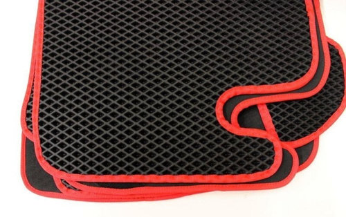 Коврики на пол /1118, 2190 Гранта/ EVA 3D c бортами черные, кант красный (ПТП64)