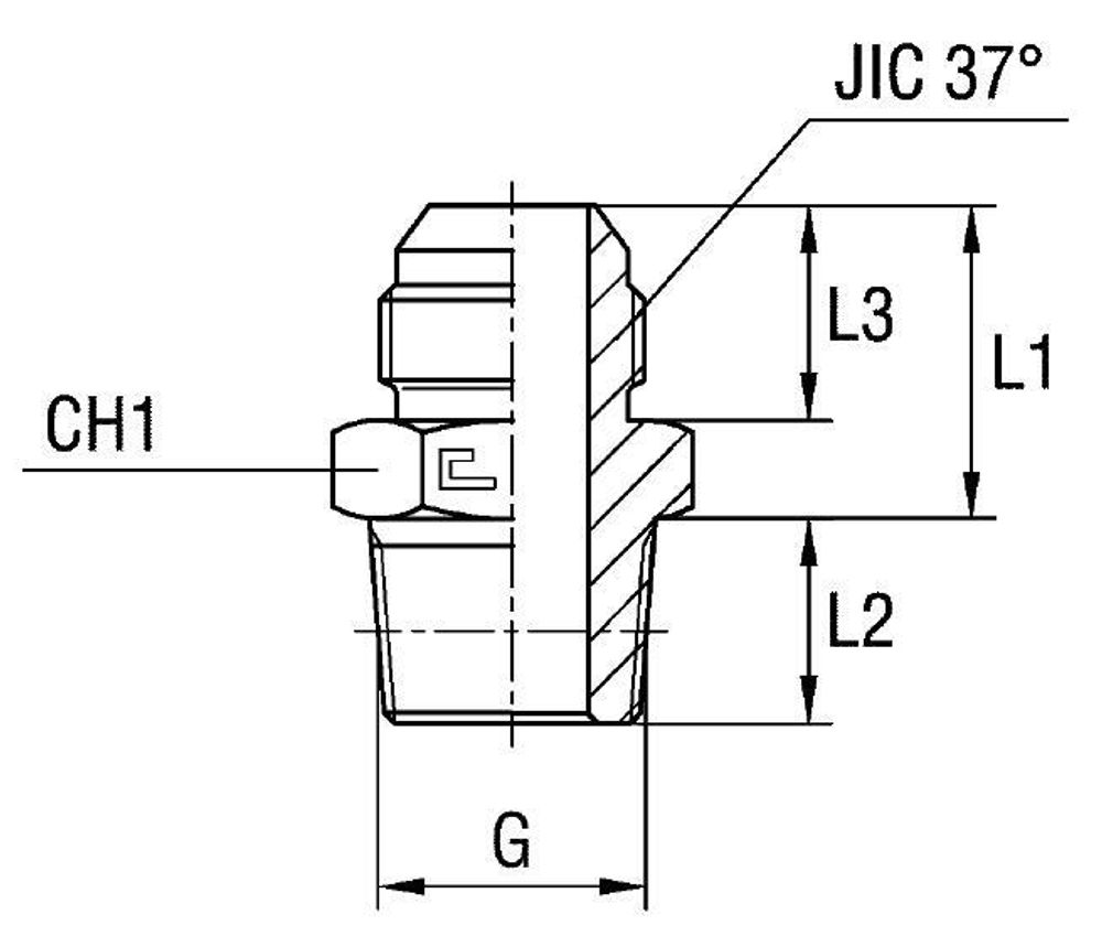 Штуцер FC JIC 9/16&quot; BSPT3/8&quot;