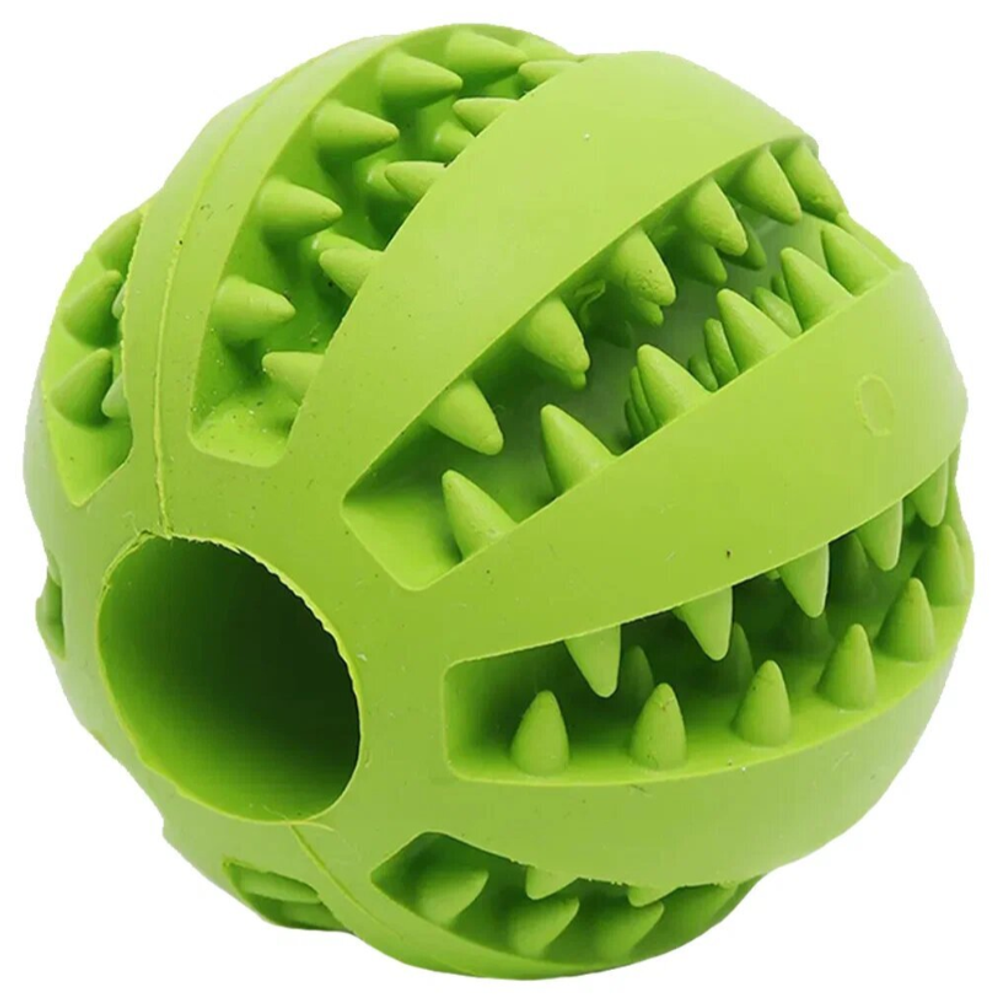 Игрушка мяч-зубочистка-кормушка (канат, 3 узла) m 6,5см rich breed ис-57 зеленый