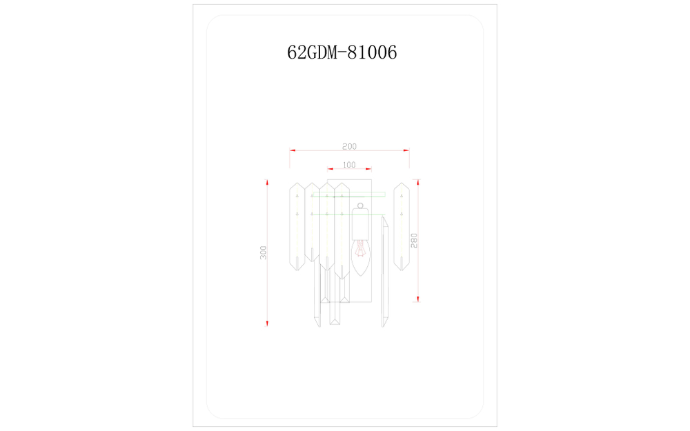 62GDM-81006  Бра Виктория (Vittoria) S золото 20*34см