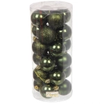 Новогодние шары 5 см (набор 24 шт) «Микс фактур», изумруд