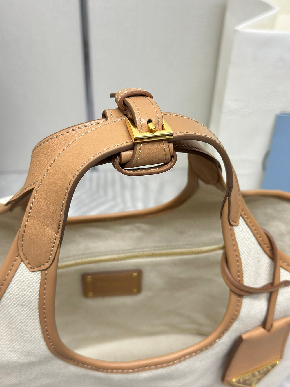Prada Linen Tote Bag 28 cm