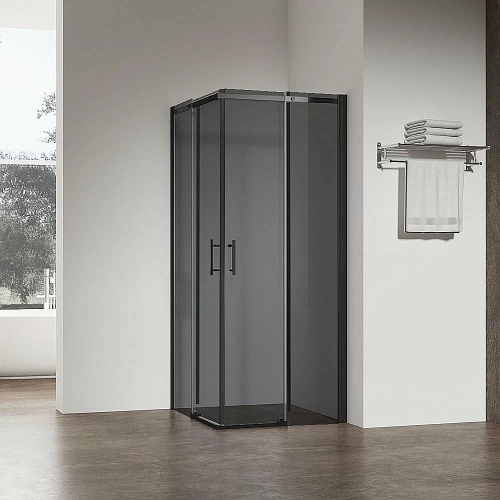 Душевой уголок Veconi Rovigo RV50B-9090-05-C8 90х90 стекло тонированное/профиль черный матовый
