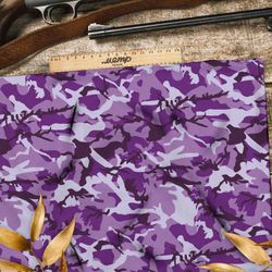 Ткань атлас фиолетовый милитари