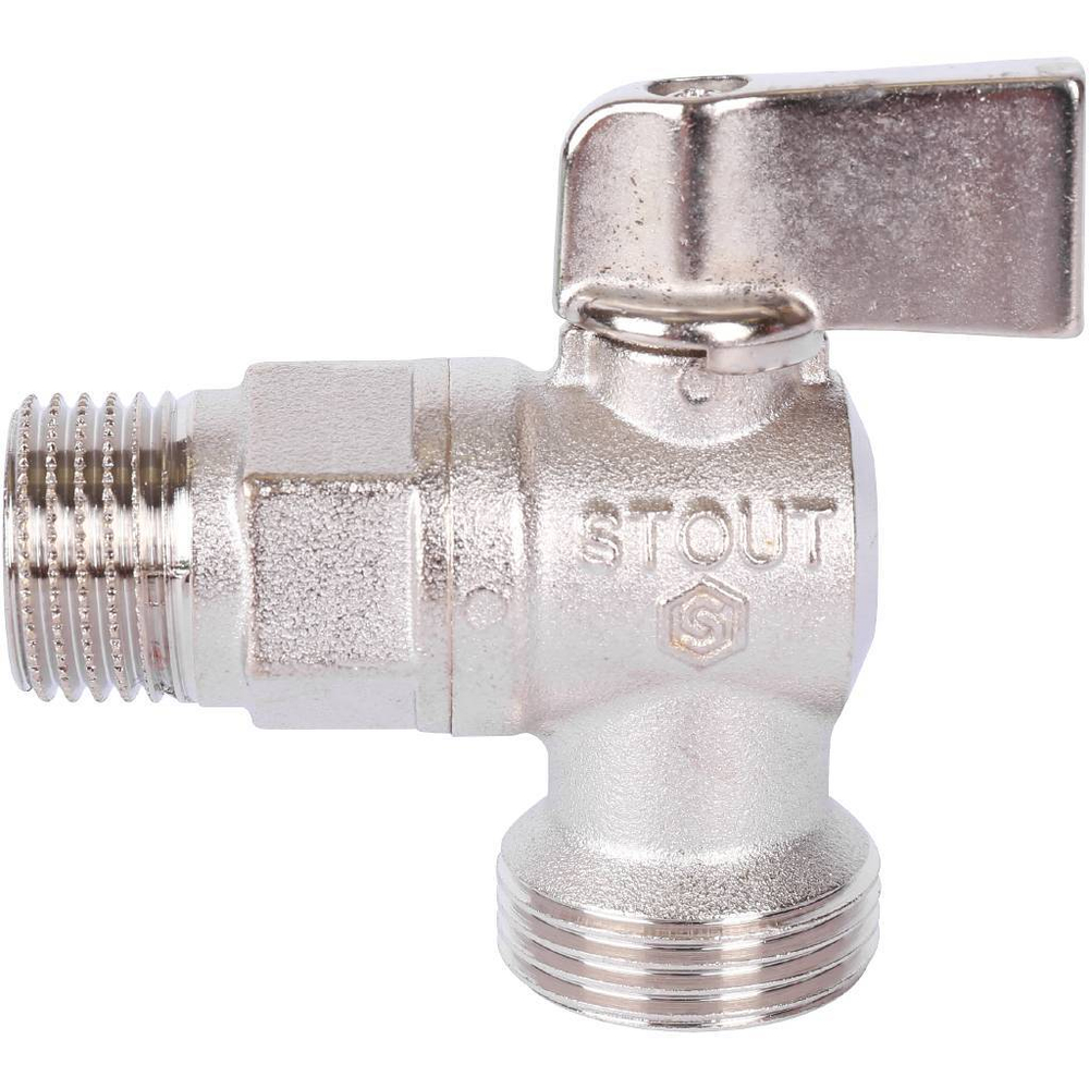 Кран шаровой угловой для стиральных машин 1/2" х 3/4"