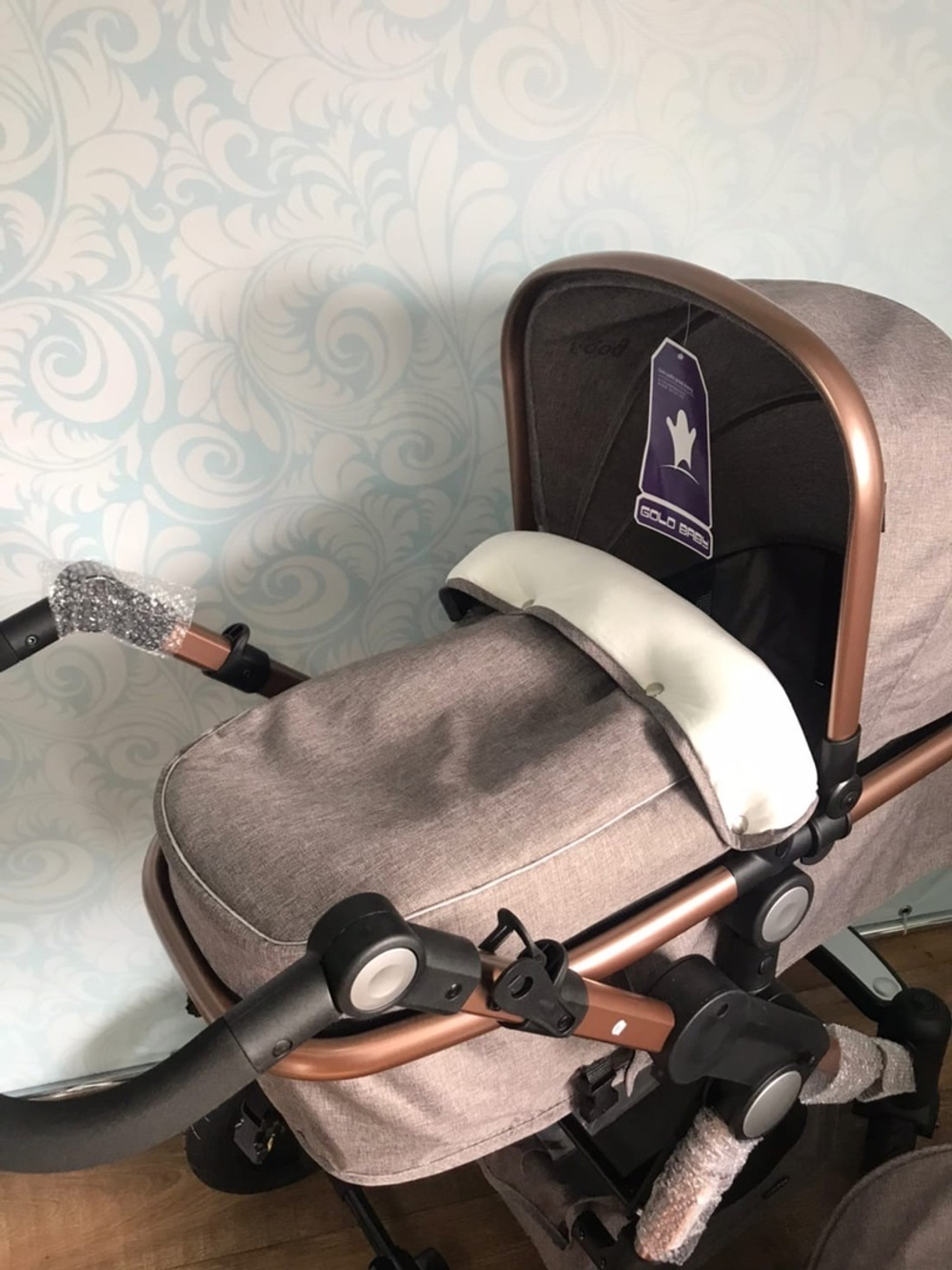 Коляска-трансформер 3в1 Luxmom 600G коричневый текстиль