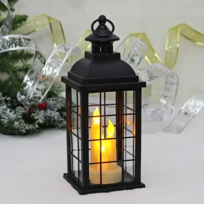 Сувенир с подсветкой «Теплое пламя» 13*13*33 см (работает от 3*ААА), Черный